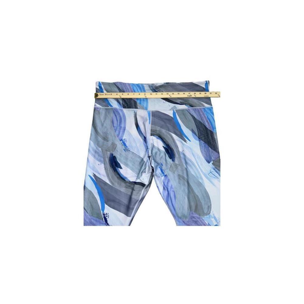 Athleta Womens Elation 7/8 Tight Leggings 3XL Snowfall Blue Abstract High Rise - Picture 4 of 7